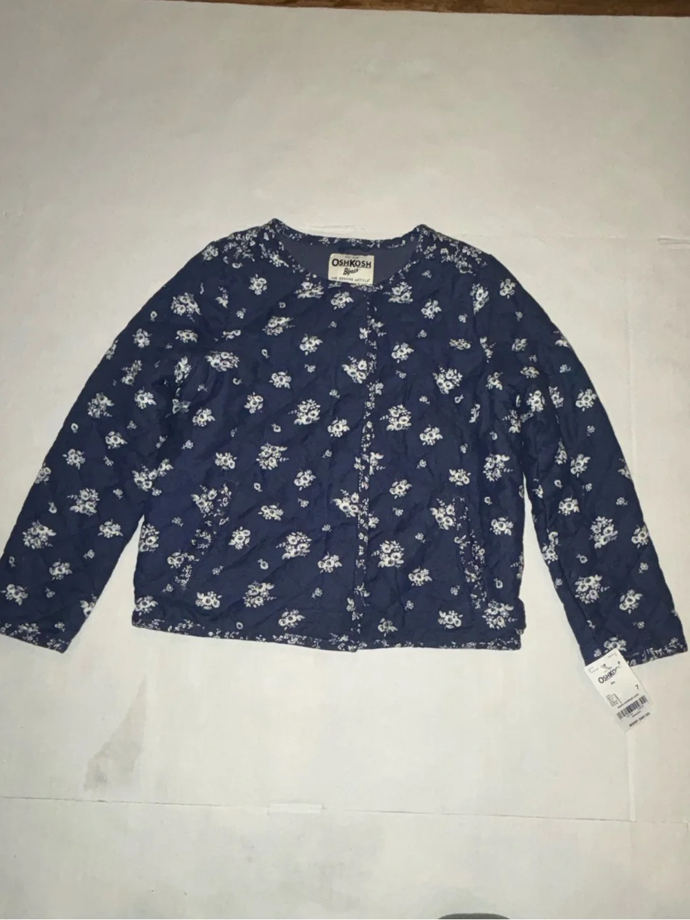 OshKosh B'gosh Navy Blue Floral Quilted Kids Jacket